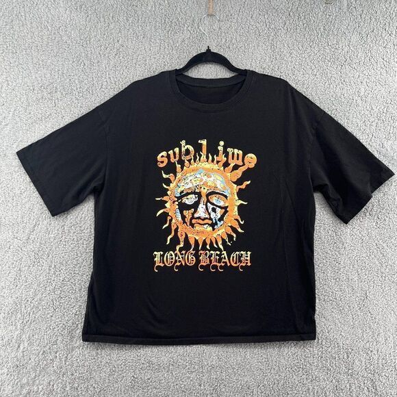 Sublime Long Beach California Short Sleeve T Shirt Women’s SZ Medium Black - Picture 1 of 10